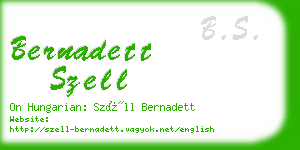 bernadett szell business card